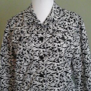 Jones New York, Black & White Denim Jacket, XL